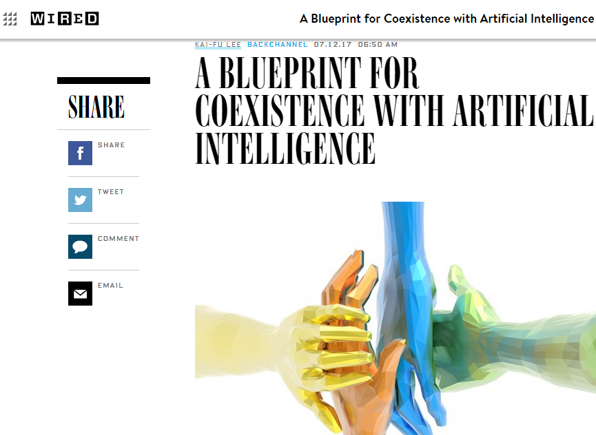 李开复Wired专栏文章：人类与人工智能共存的一幅蓝图