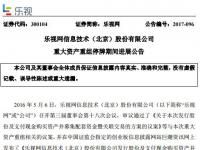 乐视网发布重大资产重组停牌期间进展公告