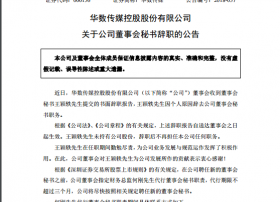 【人事】华数传媒：王颖轶辞去董事会秘书