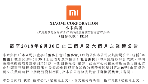 小米上半年总营收795亿元 同比增长75.4%