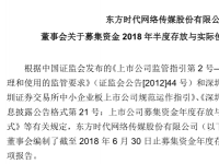 东方时代网络董事会编制上半年募集资金情况