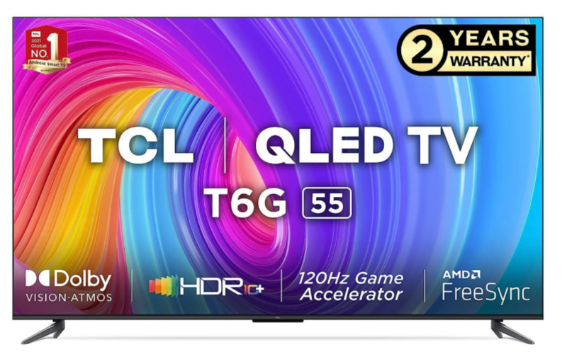 TCL推出T6G QLED 4K电视:三种尺寸,售价38990印度卢比起