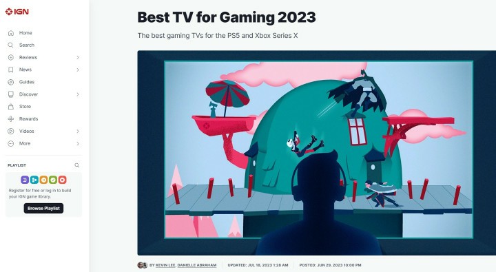 IGN评2023年最佳游戏电视：国产品牌TCL、海信上榜