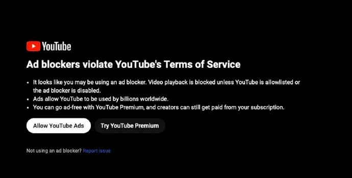 YouTube全球范围内打击广告屏蔽软件